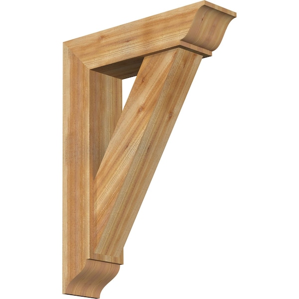 Ekena Millwork Traditional Traditional Rough Sawn Bracket w/ Offset Brace, Western Red Cedar, 8"W x 30"D x 42"H BKT0806X30X42TRA01RWR - main